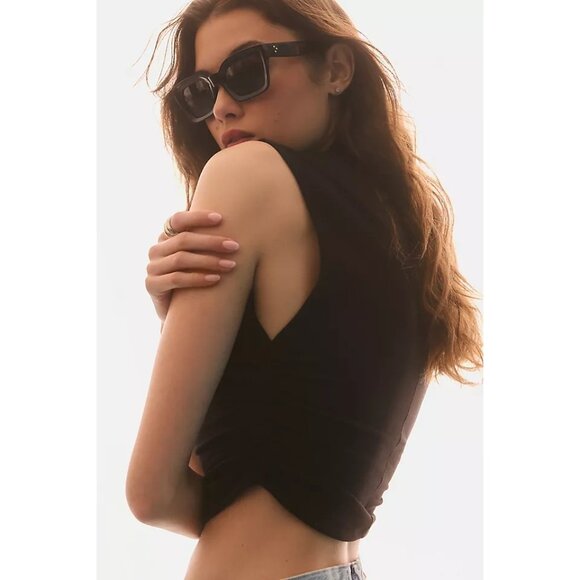 Reformation Lindy Brown High Mock Neck Knit Tank Top Women's Medium M - Picture 3 of 8